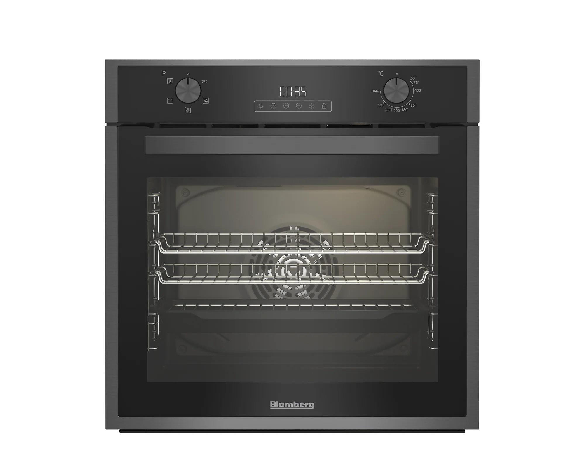 Blomberg ROEN9202DX 59.4cm Built In Single AeroChef Oven - Dark Steel