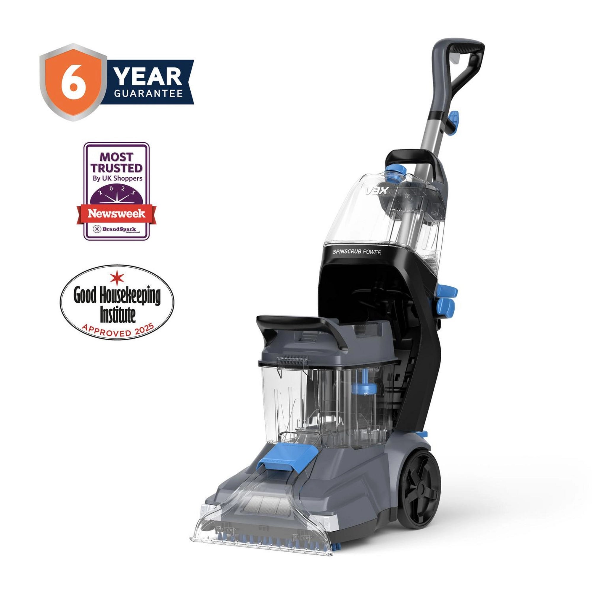 Vax CDCW-SSXS SpinScrub Power Carpet Washer - Grey & Tiger Blue