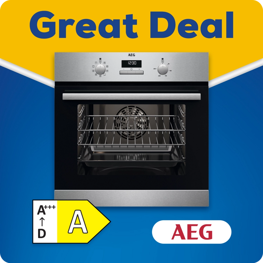 AEG BCX23101EM 59.4cm Built In Electric Single Oven - Stainless