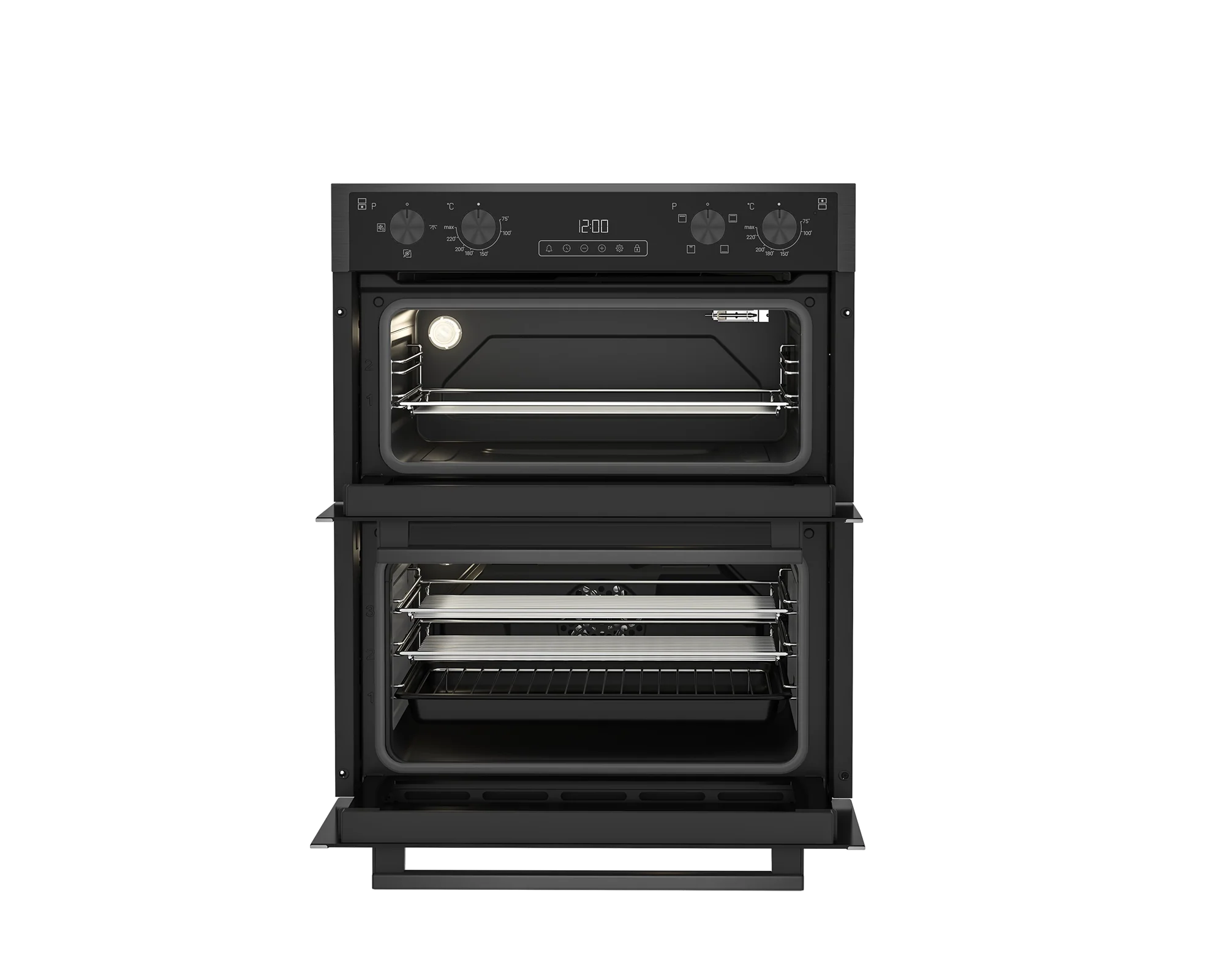 Blomberg ROTN9202DX 59.4cm Built-Under Electric Double Oven - Dark Steel
