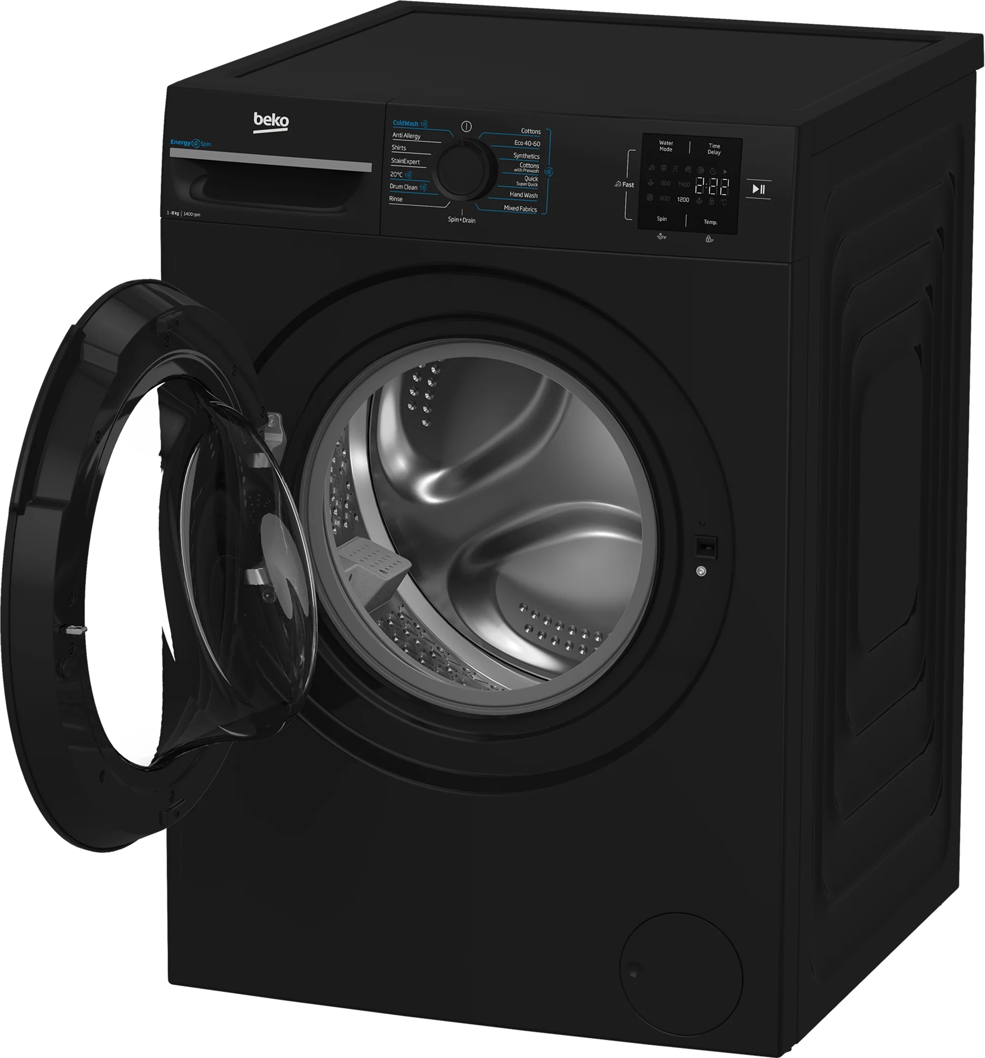 Beko BMN3WT3841B 8kg 1400 Spin EnergySpin Washing Machine - Black