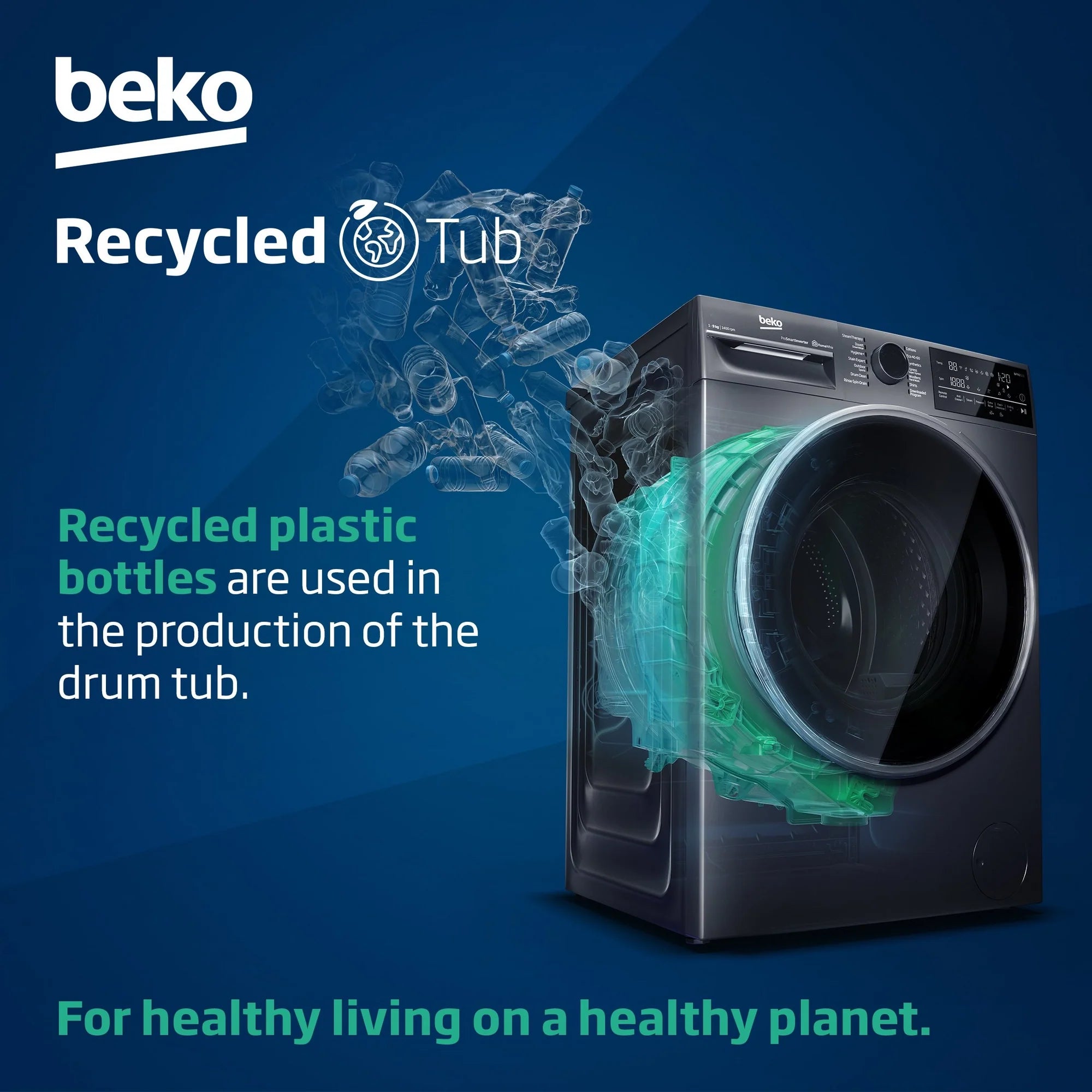 Beko BMN3WT3841B 8kg 1400 Spin EnergySpin Washing Machine - Black