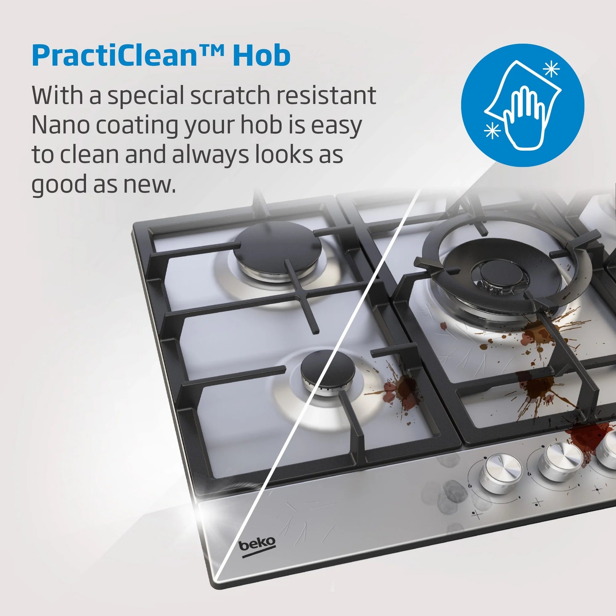 Beko CIHYG32SXE 75cm 5 Burner Gas Hob - Stainless Steel