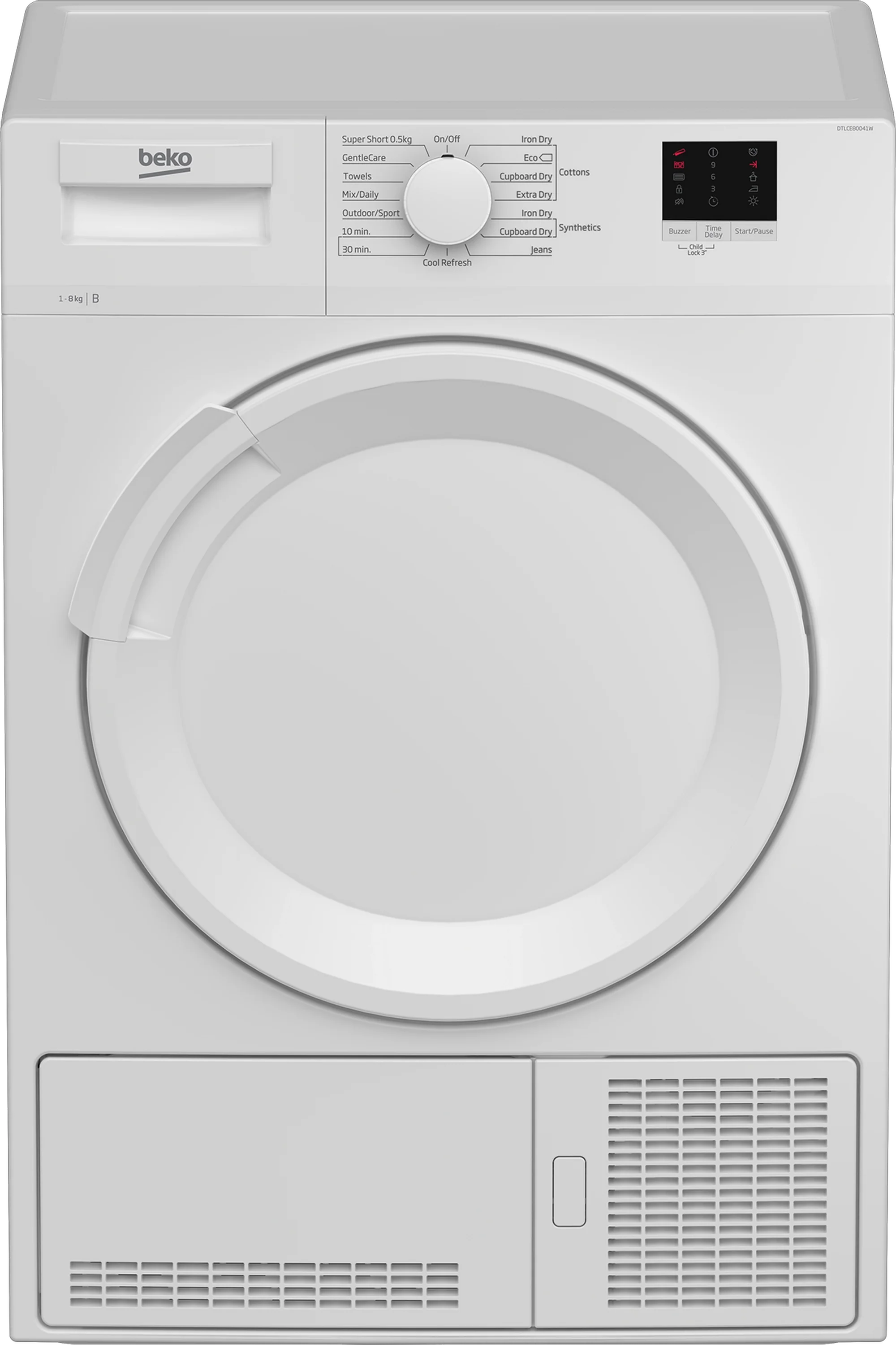 Beko DTLCE80041W 8kg Condenser Tumble Dryer - White