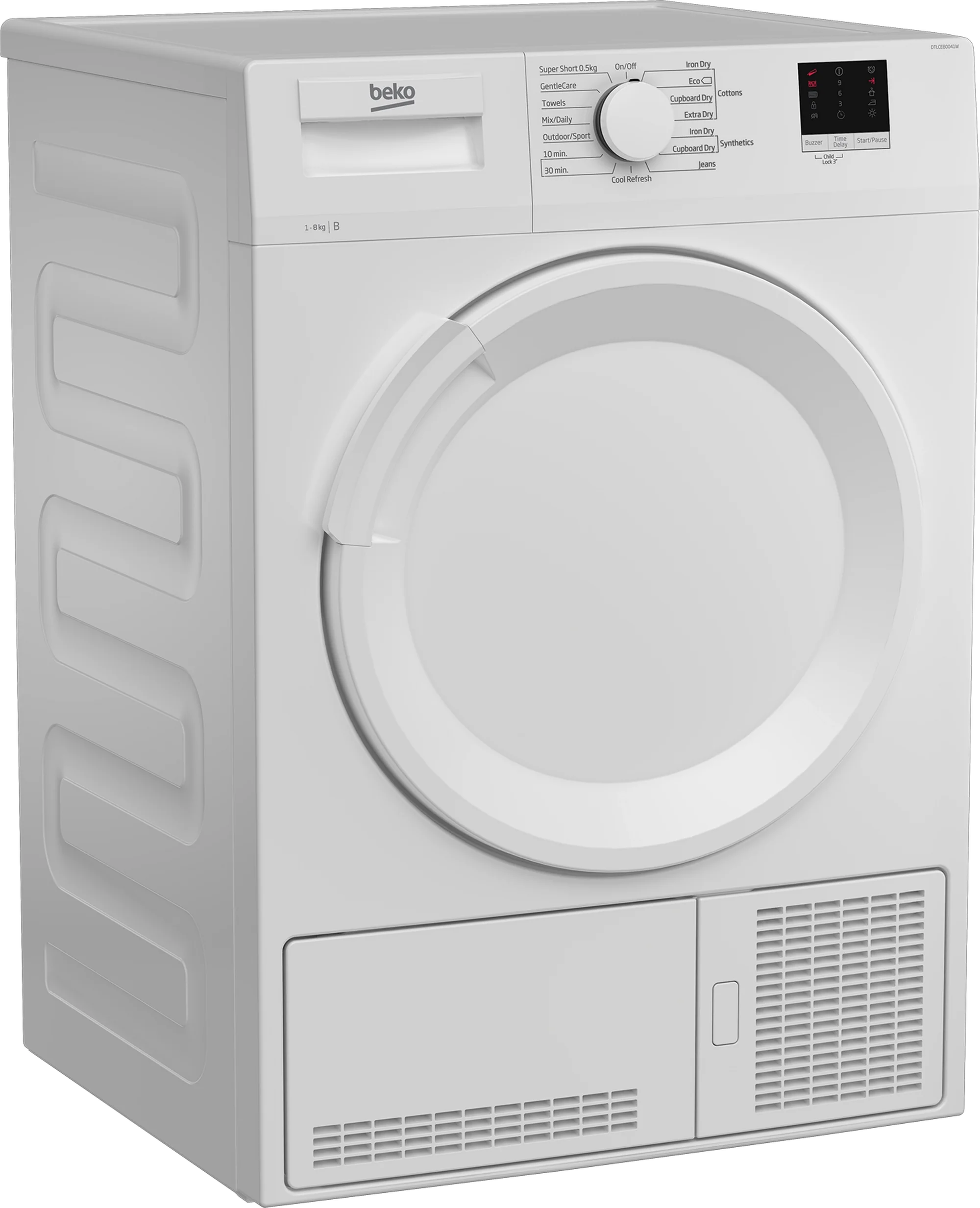 Beko DTLCE80041W 8kg Condenser Tumble Dryer - White