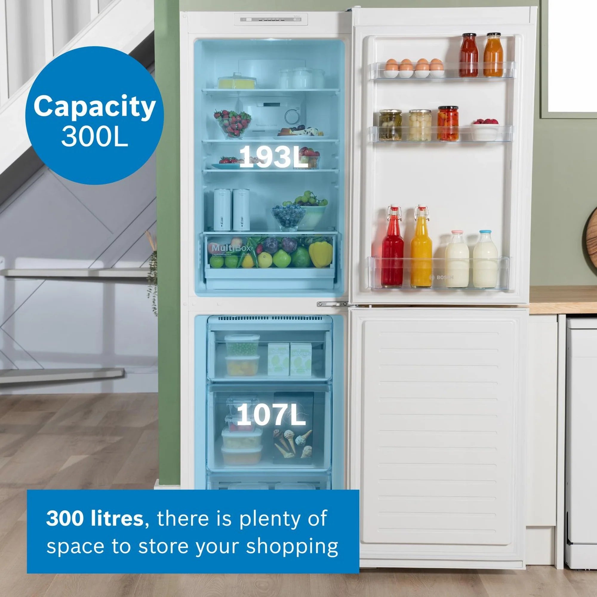 Bosch KGN34NWEAG 60cm 50/50 Frost Free Fridge Freezer - White