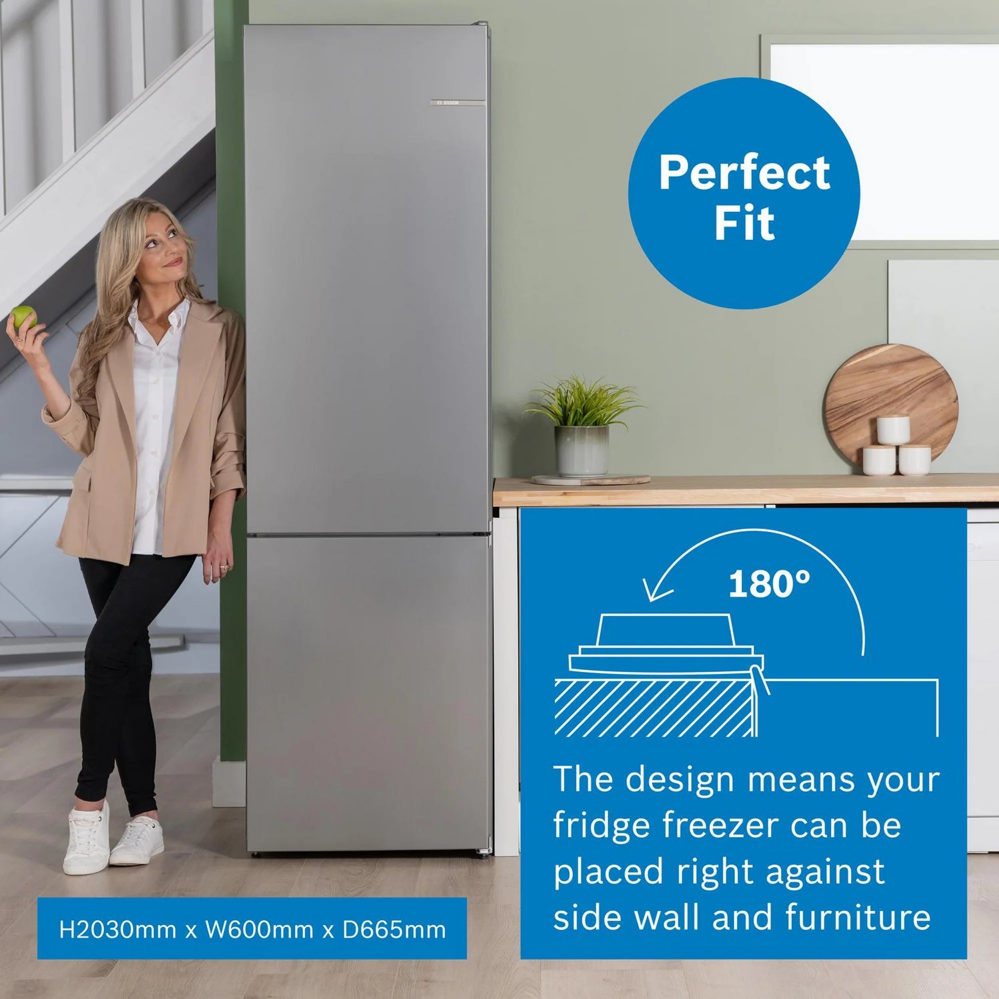 Bosch KGN392LAFG 60cm 70/30 No Frost Fridge Freezer - Stainless Steel