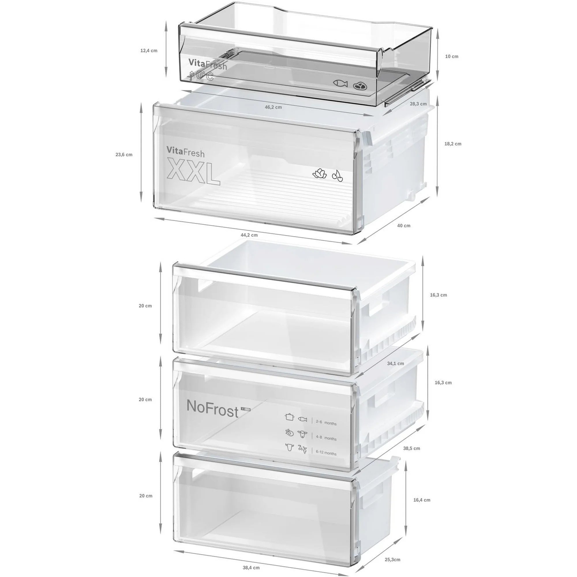 Bosch KGN392LAGG 60cm 60/40 Total No Frost Fridge Freezer - Stainless Steel Look