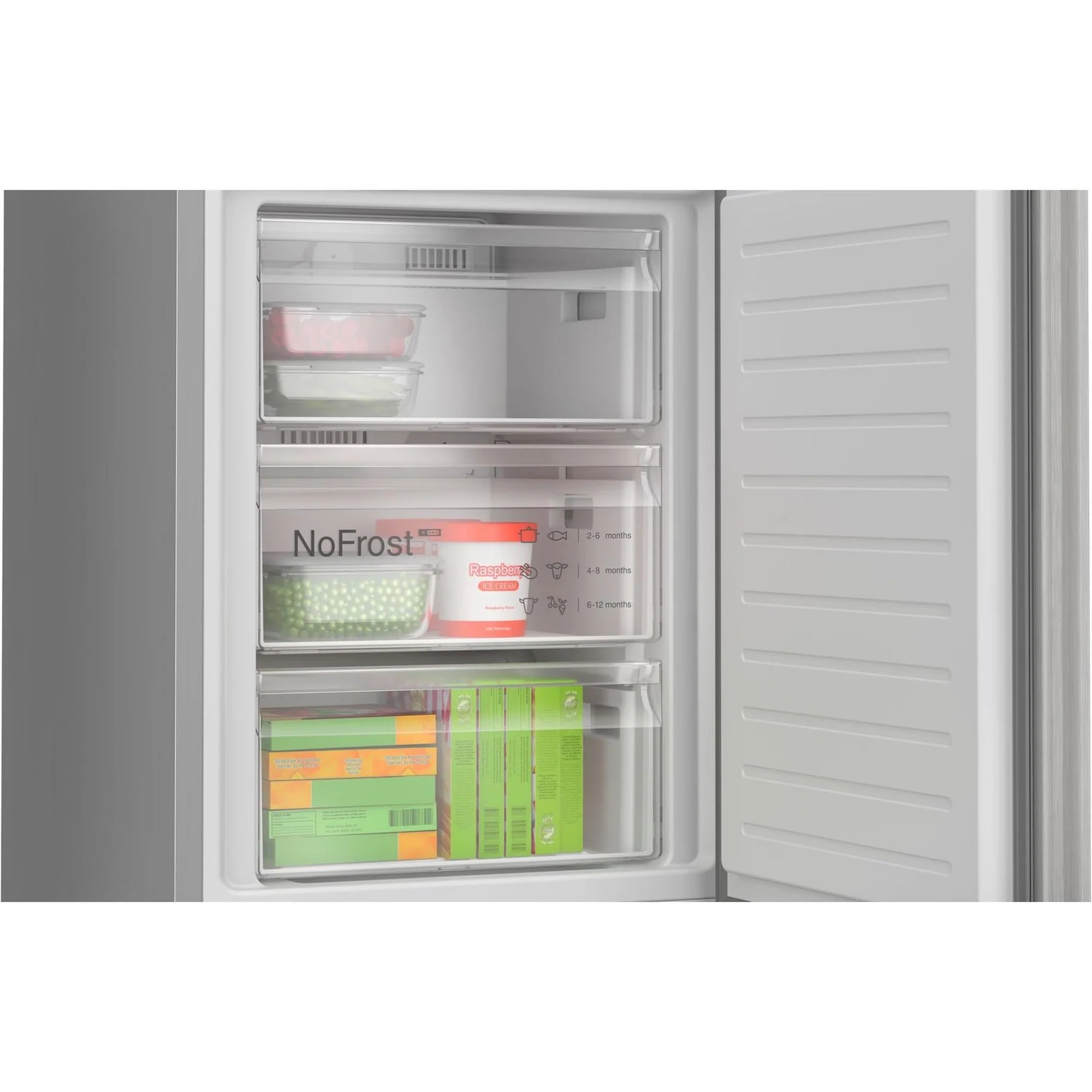 Bosch KGN392LAGG 60cm 60/40 Total No Frost Fridge Freezer - Stainless Steel Look