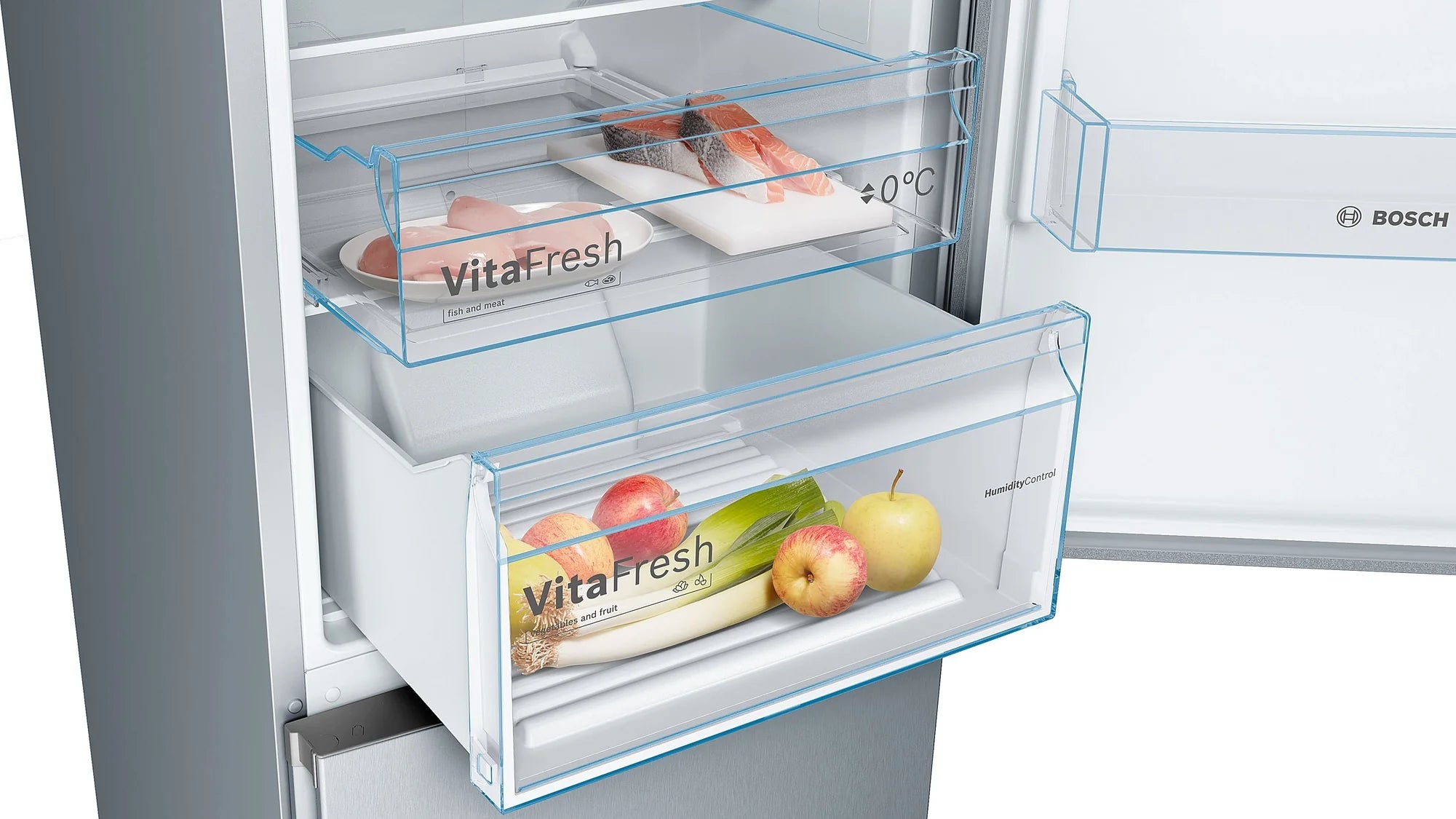 Bosch KGN392LEBG 60cm 70/30 Total No Frost Fridge Freezer - Stainless Steel Look