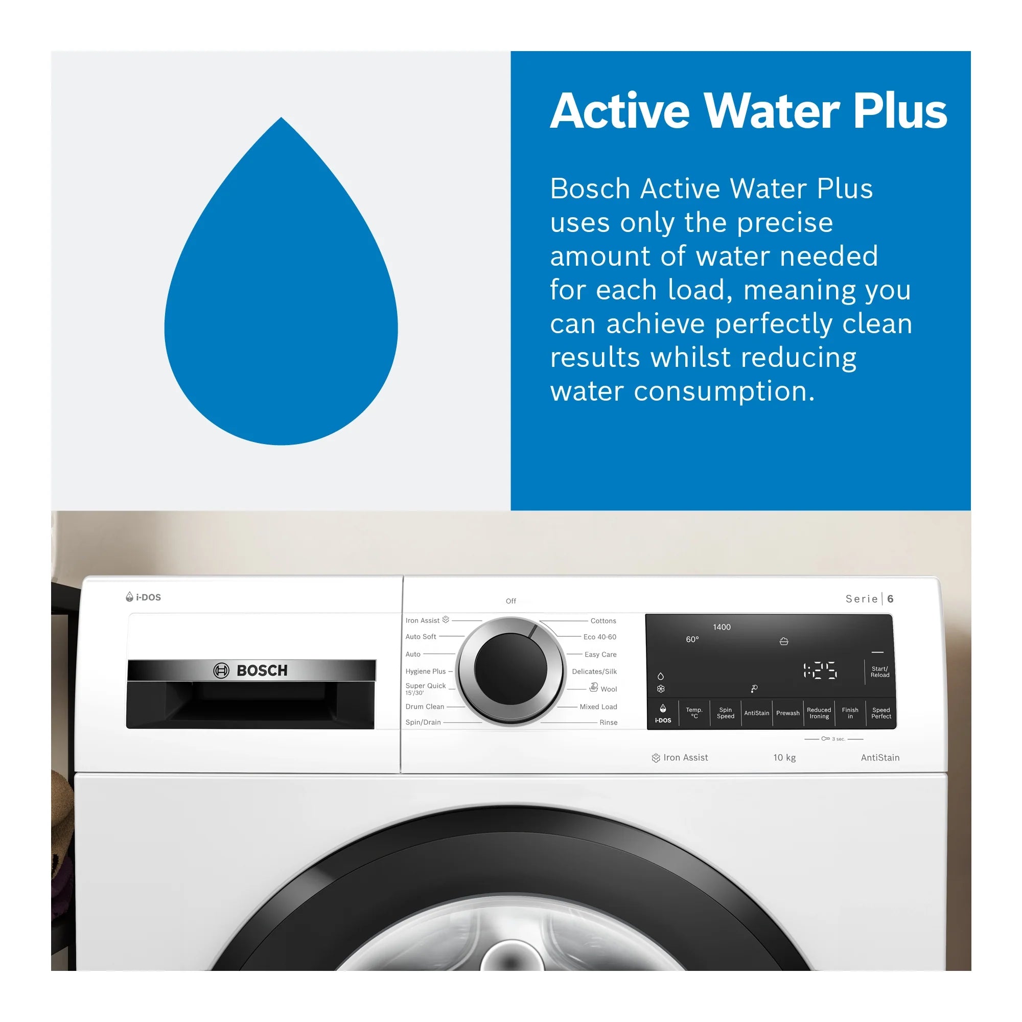 Bosch WGG254F0GB 10kg 1400 Spin Washing Machine with Automatic dosing - White