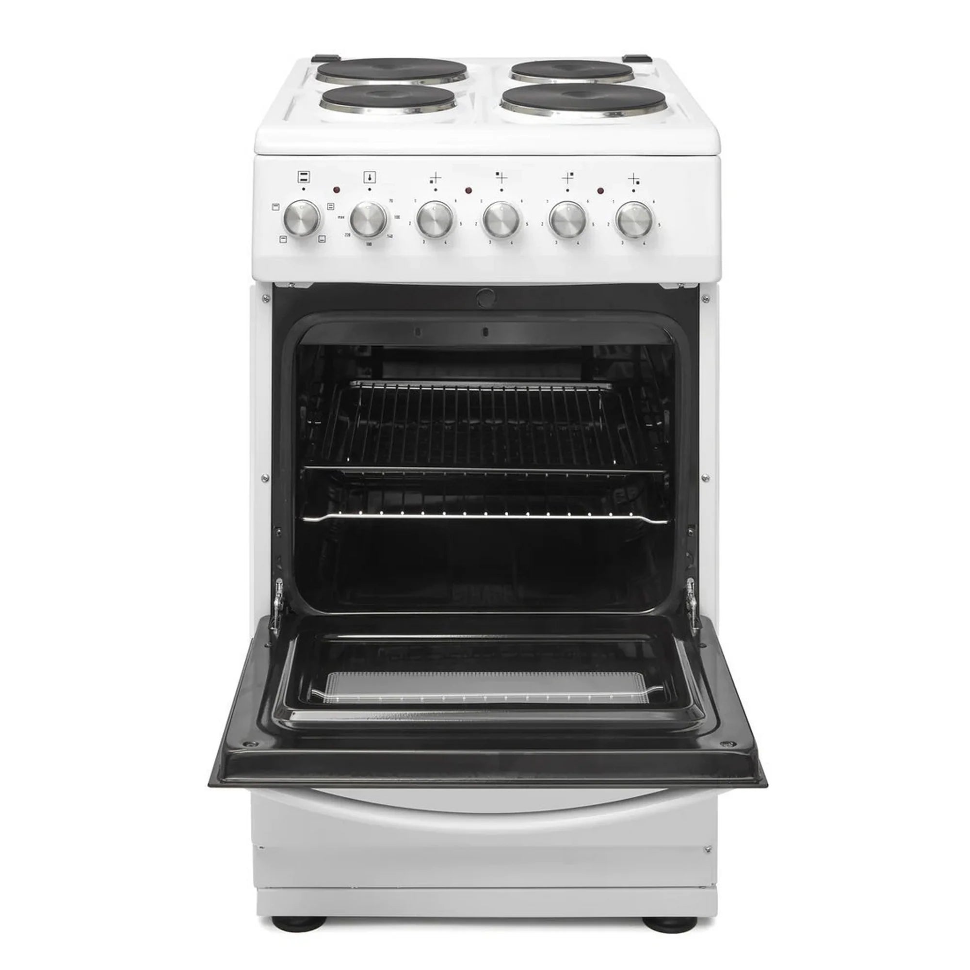Haden HES050W 50cm Electric Cooker with Solid Plate Hob - White