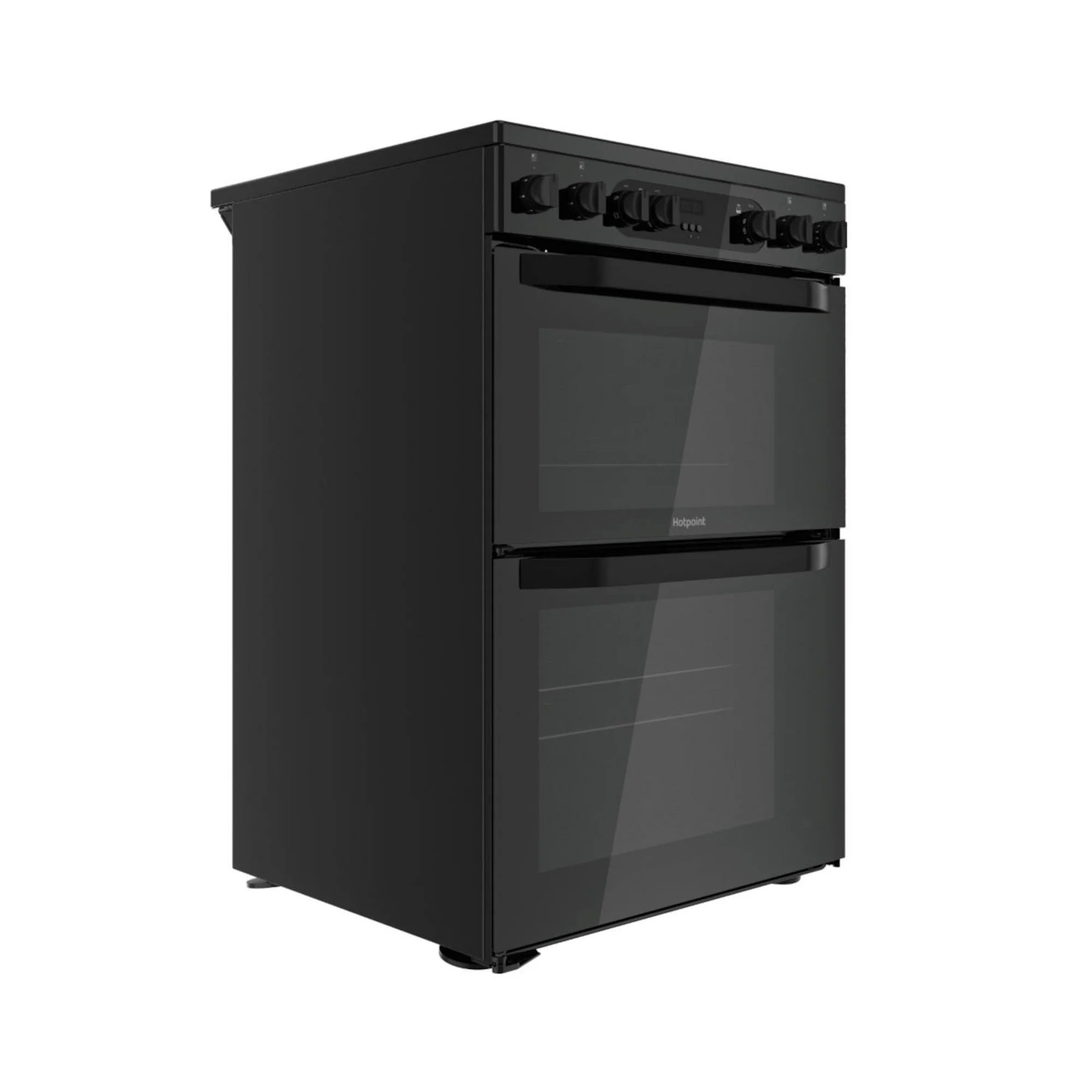 Hotpoint HDEU67V9C2B/UK 60cm Double Oven Electric Cooker with Ceramic Hob - Black