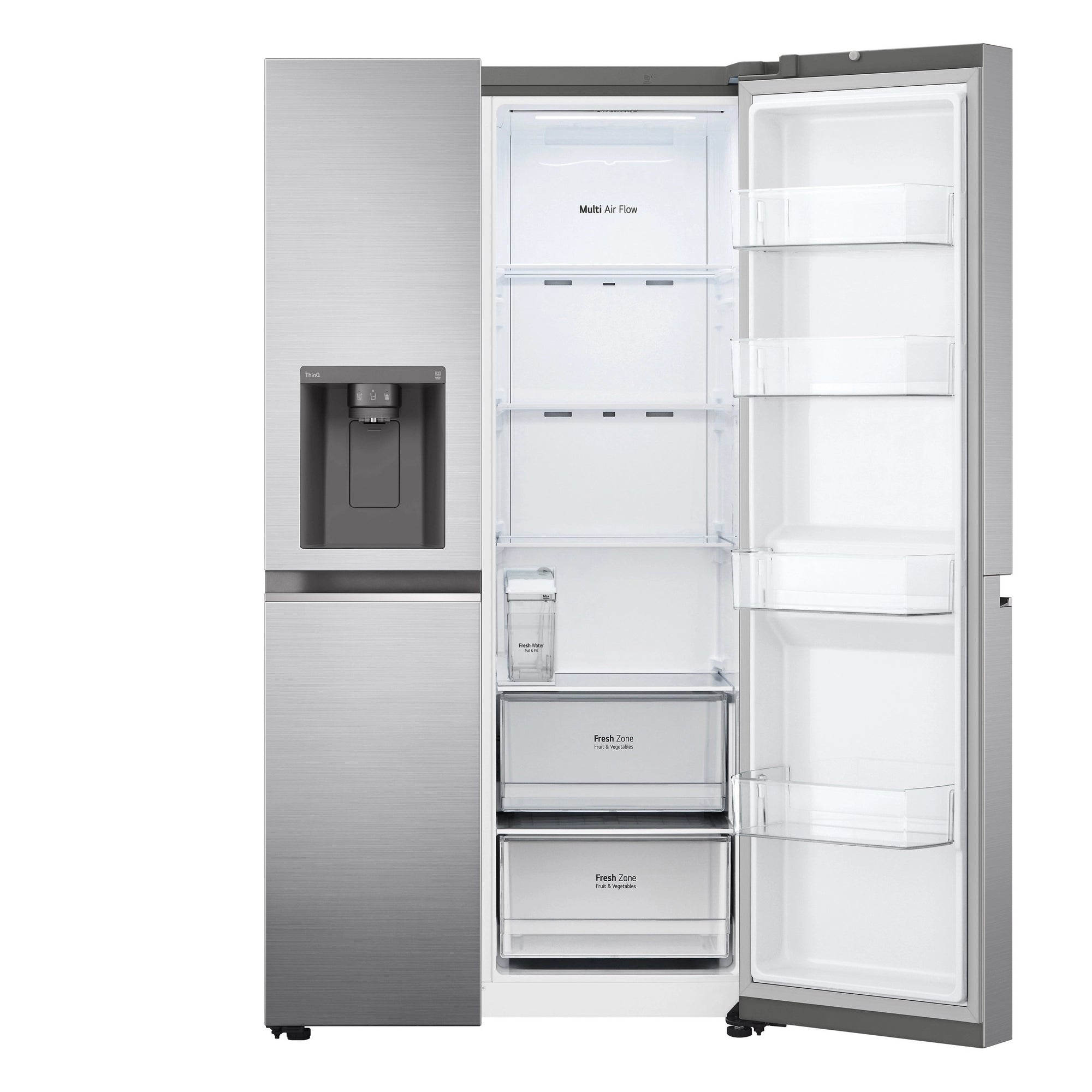 LG GSLV71PZTD 91.3cm Frost Free American Style Fridge Freezer - Shiny Steel