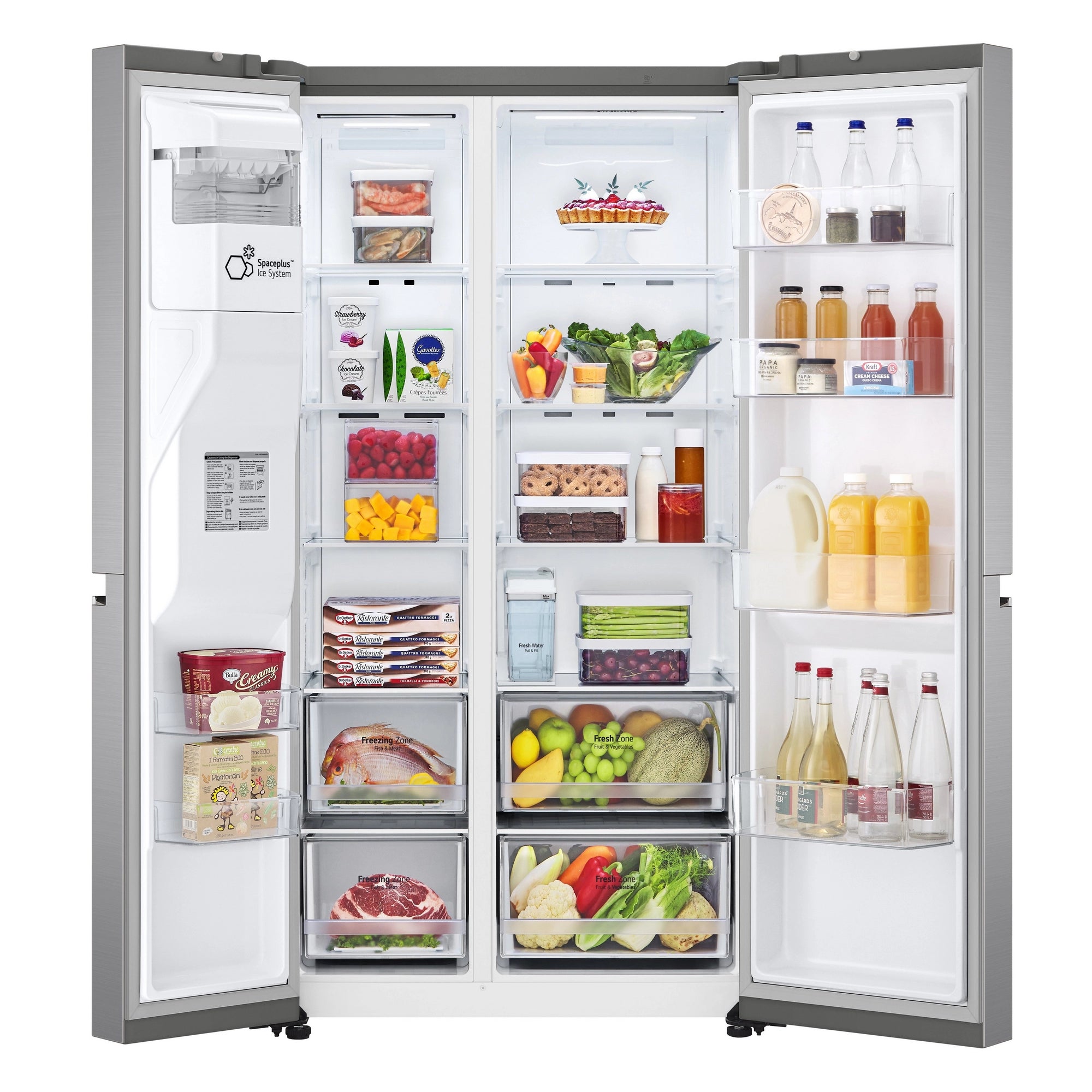 LG GSLV71PZTD 91.3cm Frost Free American Style Fridge Freezer - Shiny Steel