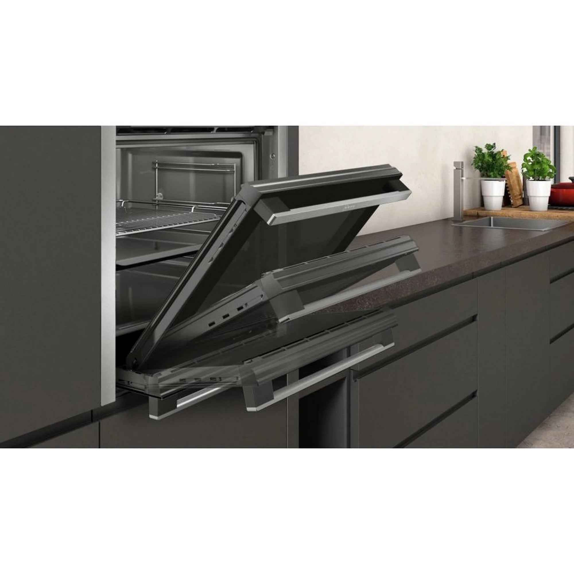 NEFF B3ACE4HN0B Slide & Hide 59.4cm Built In Electric Single Oven - Stainless Steel