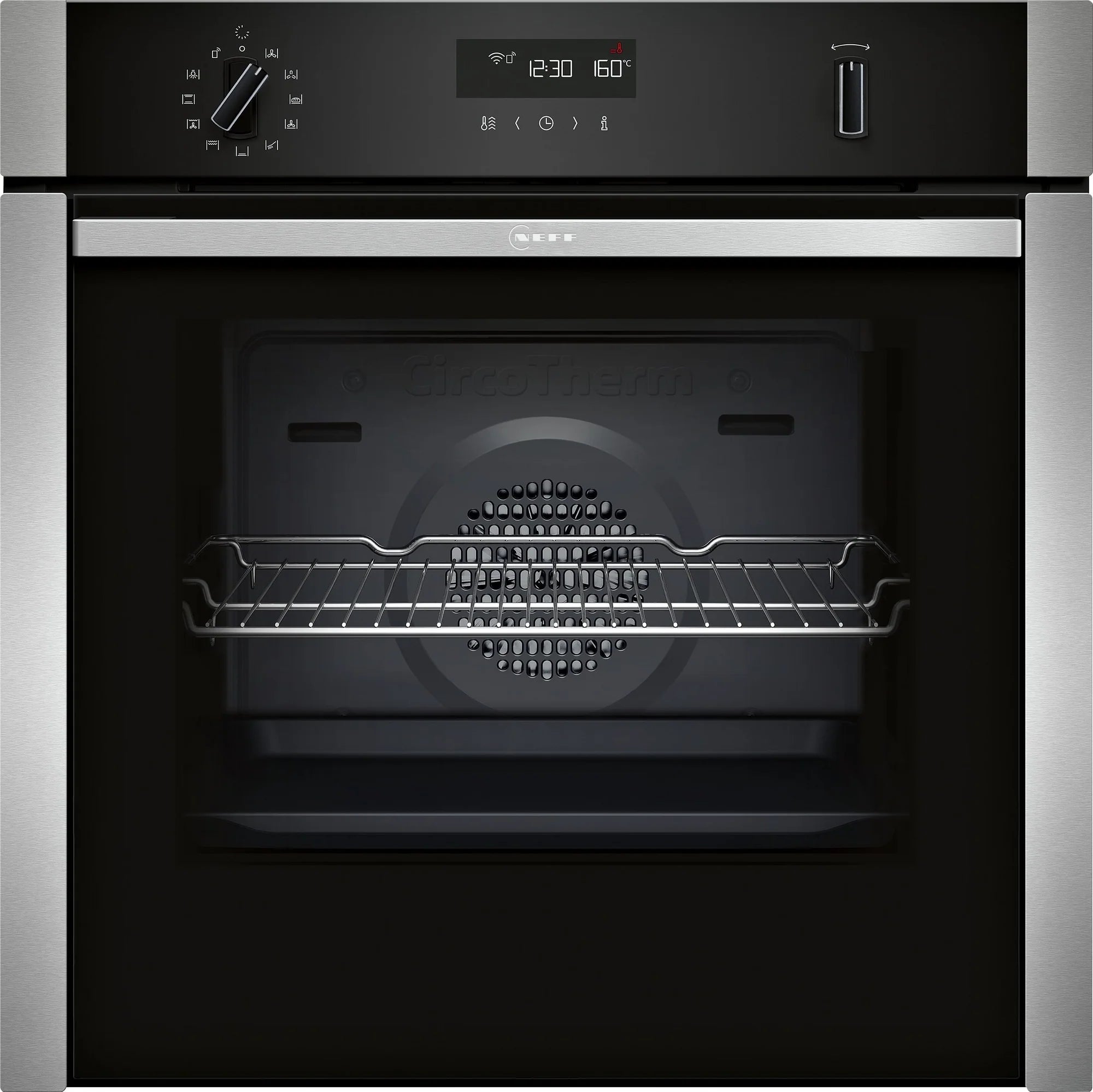 NEFF B6ACH7HH0B Slide & Hide 59.4cm Built In Electric Single Oven - Stainless Steel