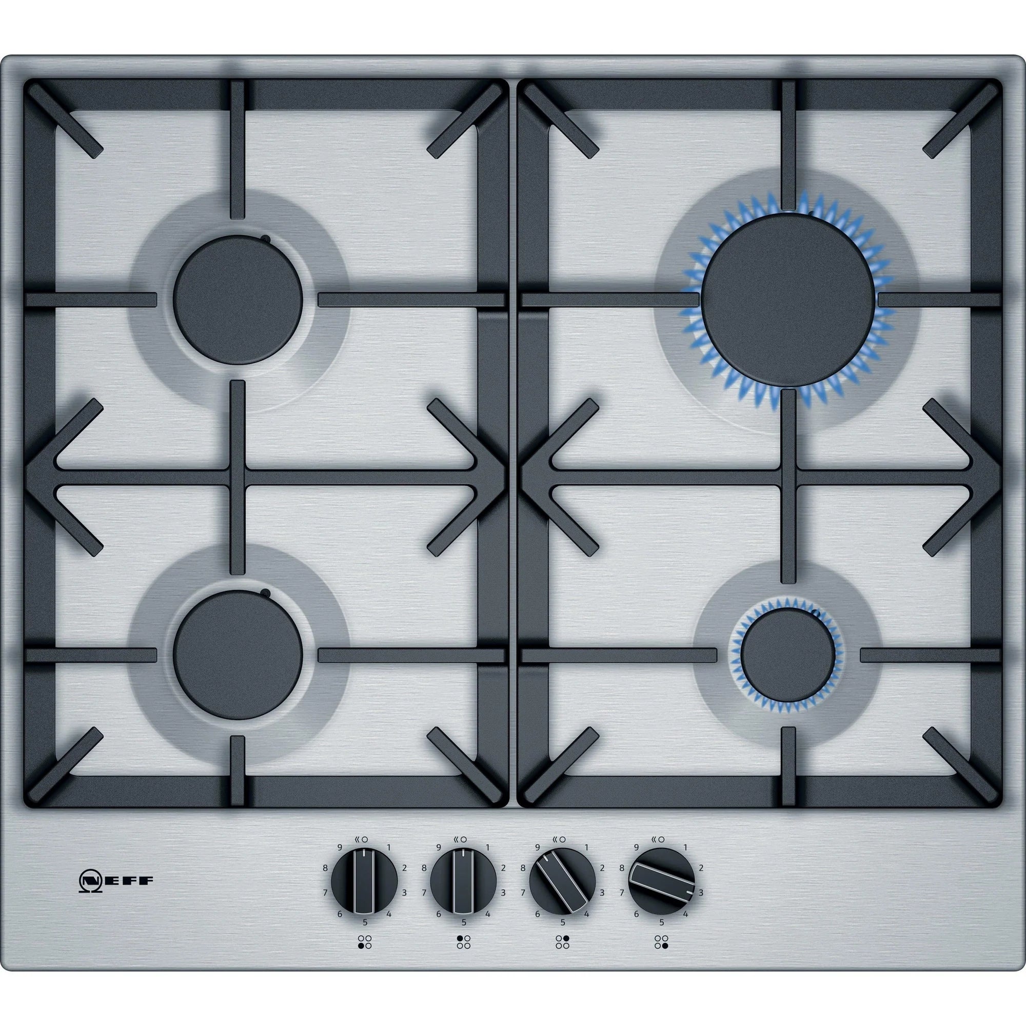 NEFF T26DS49N0 58cm 4 Burner Gas Hob - Stainless Steel