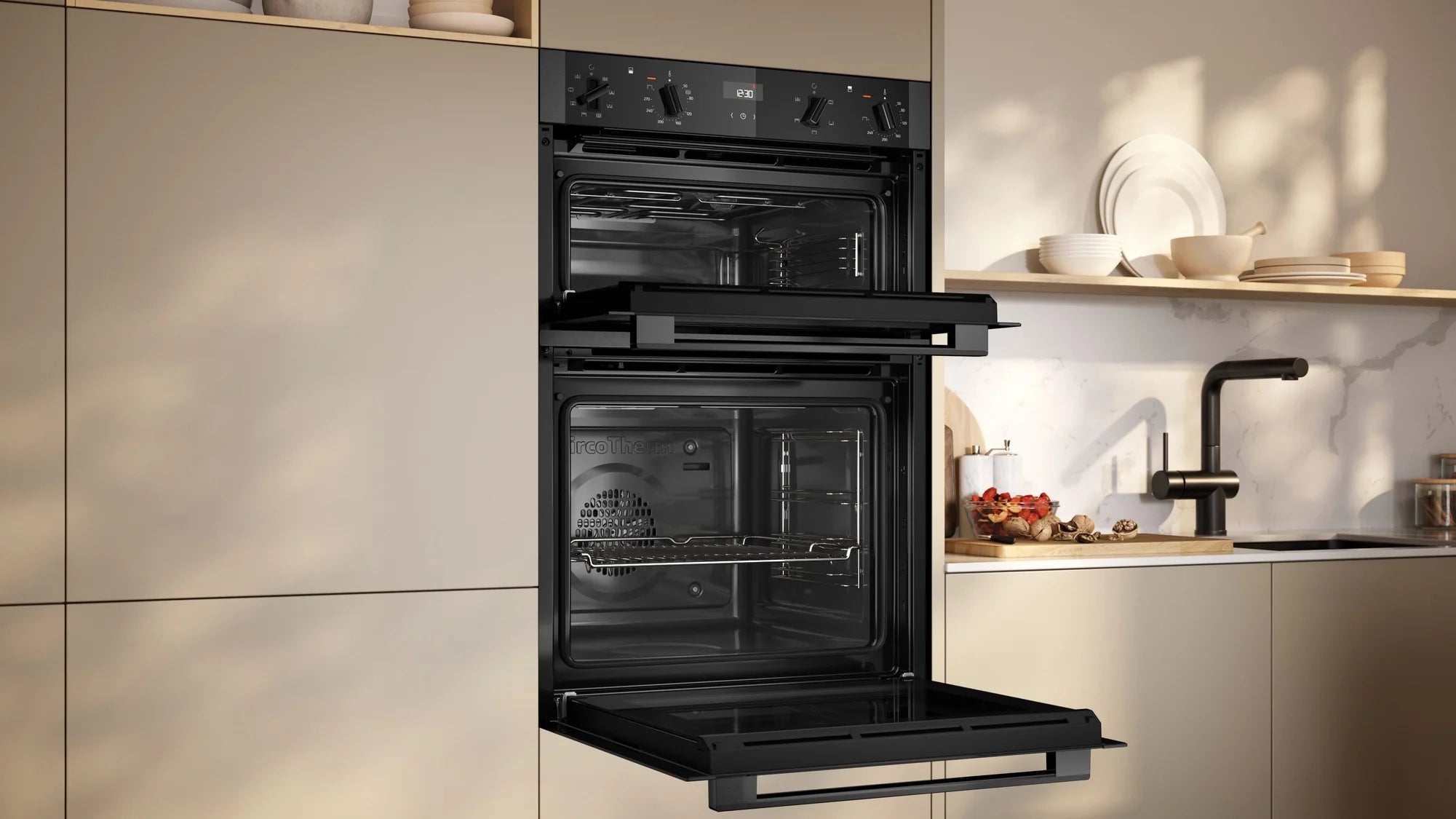 Neff U1ACE2AG3B 59.4cm Built In Electric Double Oven - Graphite Grey