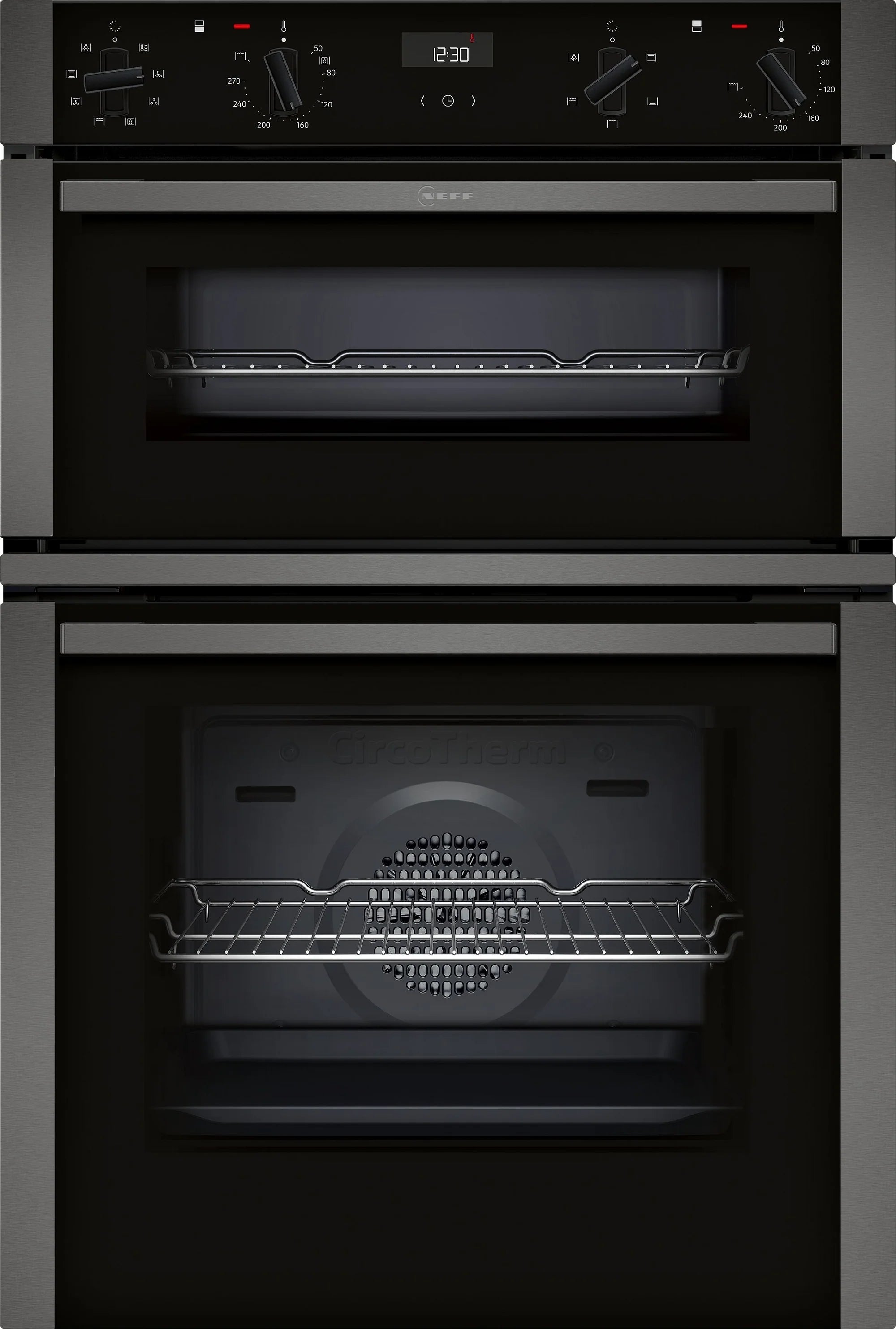 Neff U1ACE2AG3B 59.4cm Built In Electric Double Oven - Graphite Grey