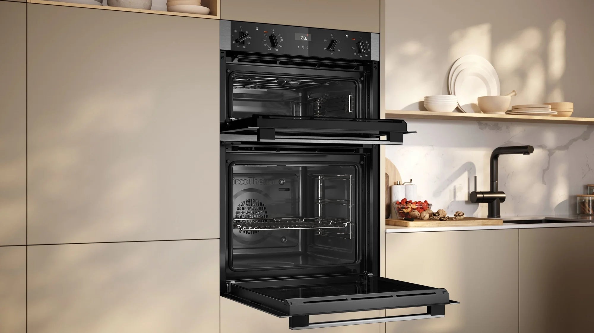Neff U1ACE2AN3B 59.4cm Built In Electric Double Oven - Stainless Steel