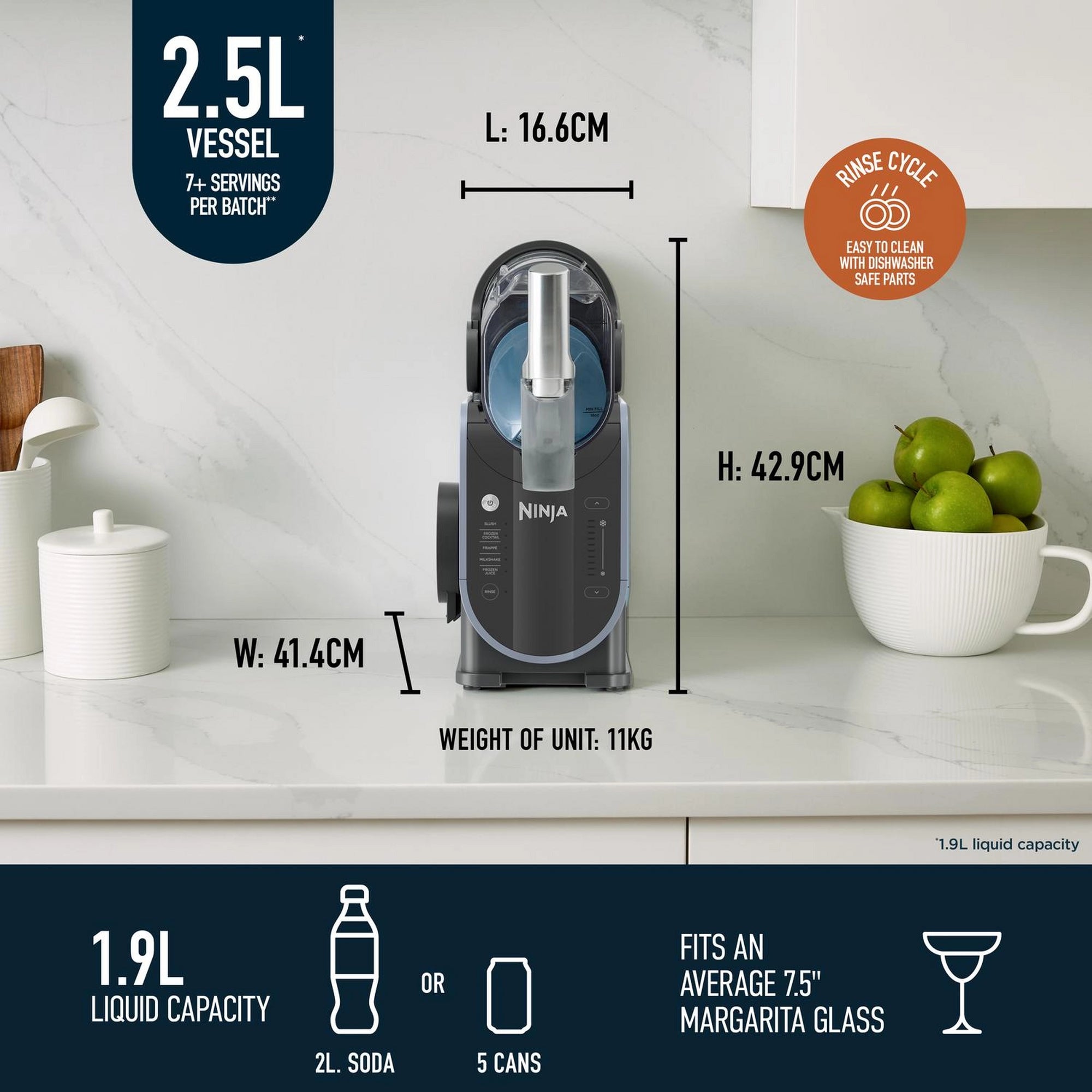 Ninja FS301UK SLUSHi Frozen Drink Maker - Arctic Blue- Grey