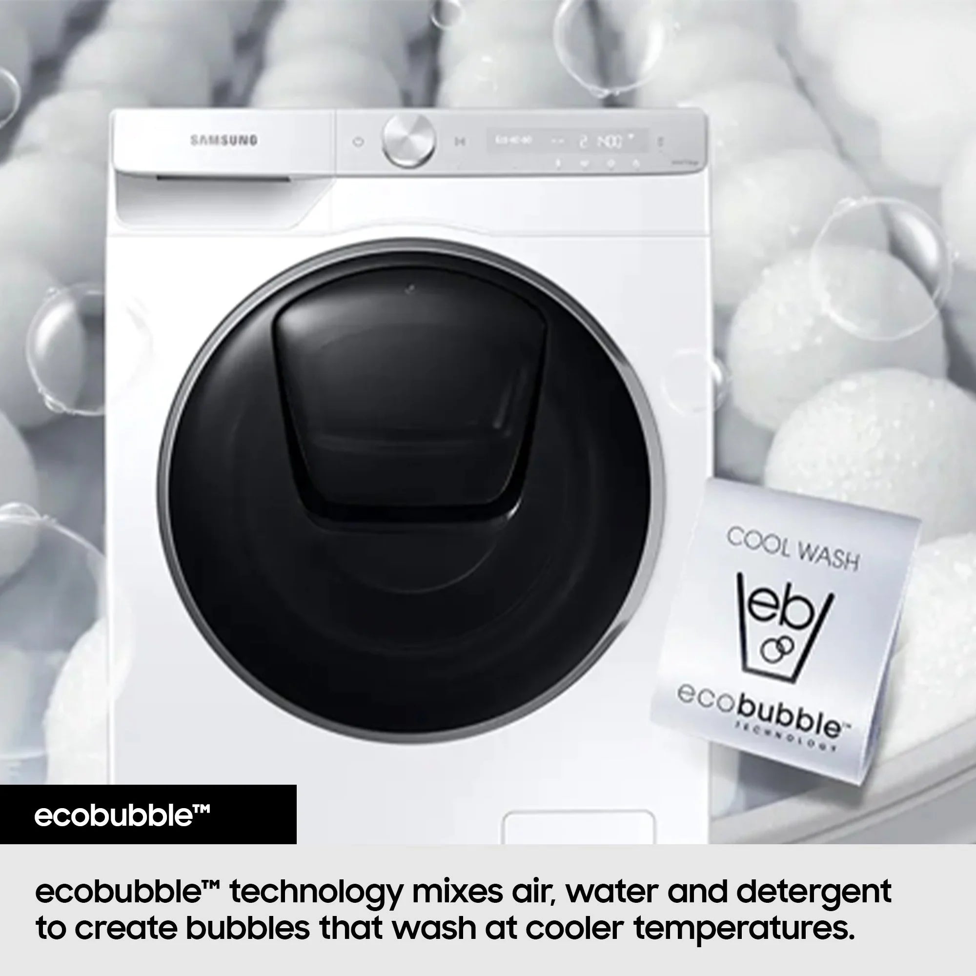 Samsung Series 5 AI Energy WW90CGC04DAEEU 9kg 1400 Spin Smart Washing Machine - White