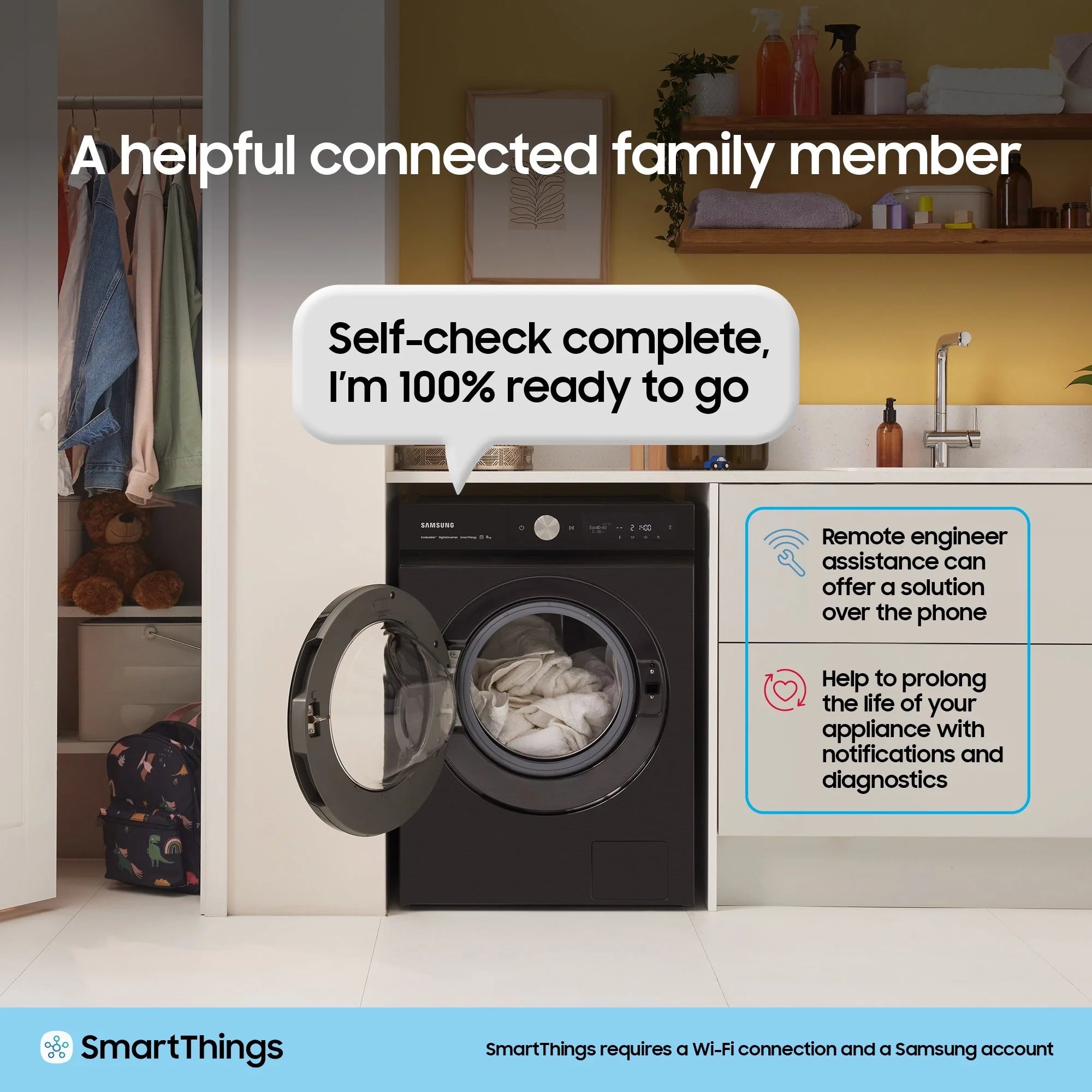 Samsung Series 5 AI Energy WW90CGC04DAEEU 9kg 1400 Spin Smart Washing Machine - White