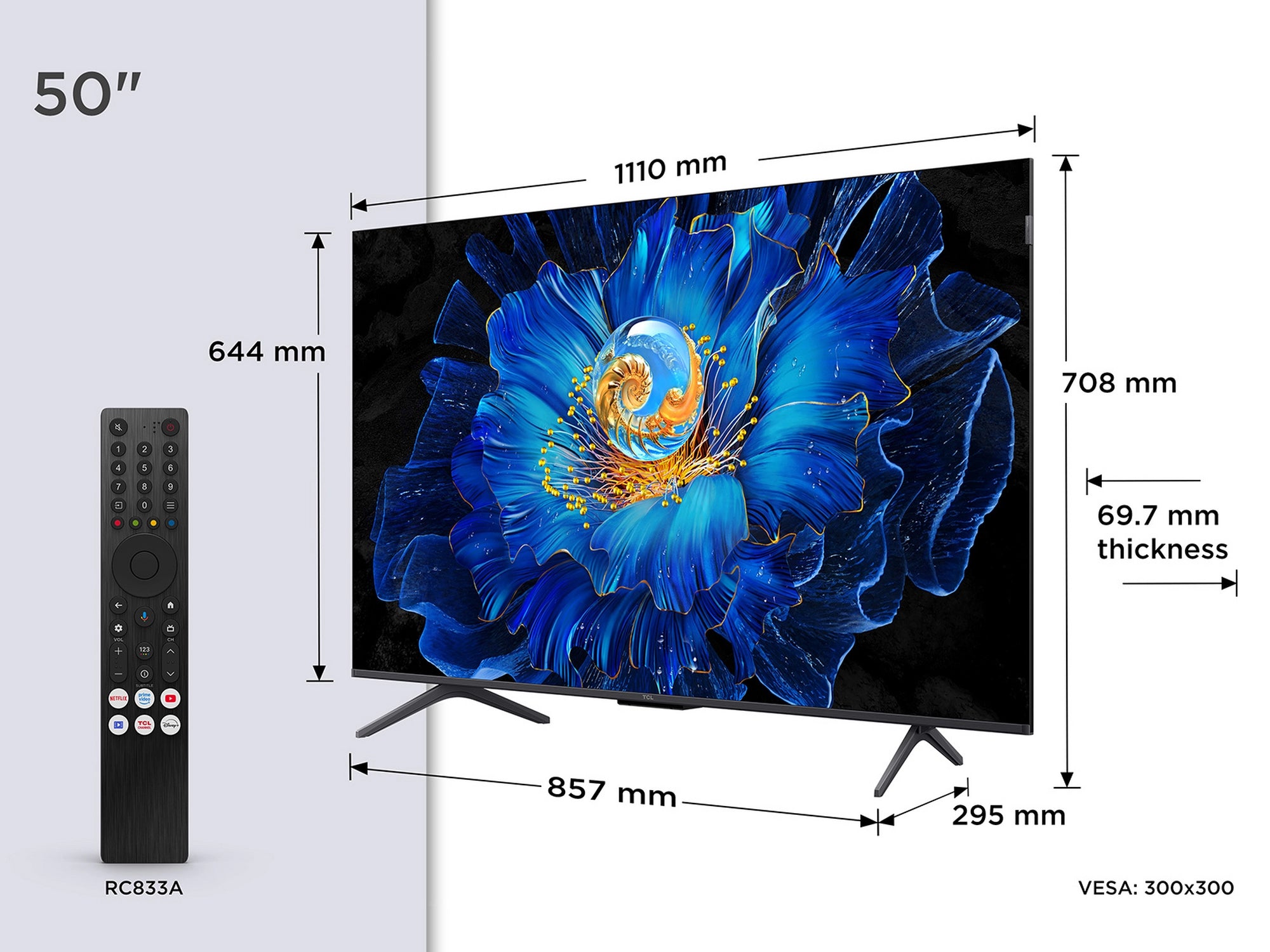 TCL 50C6KS-UK 50" 4K Ultra HD QD-Mini LED TV
