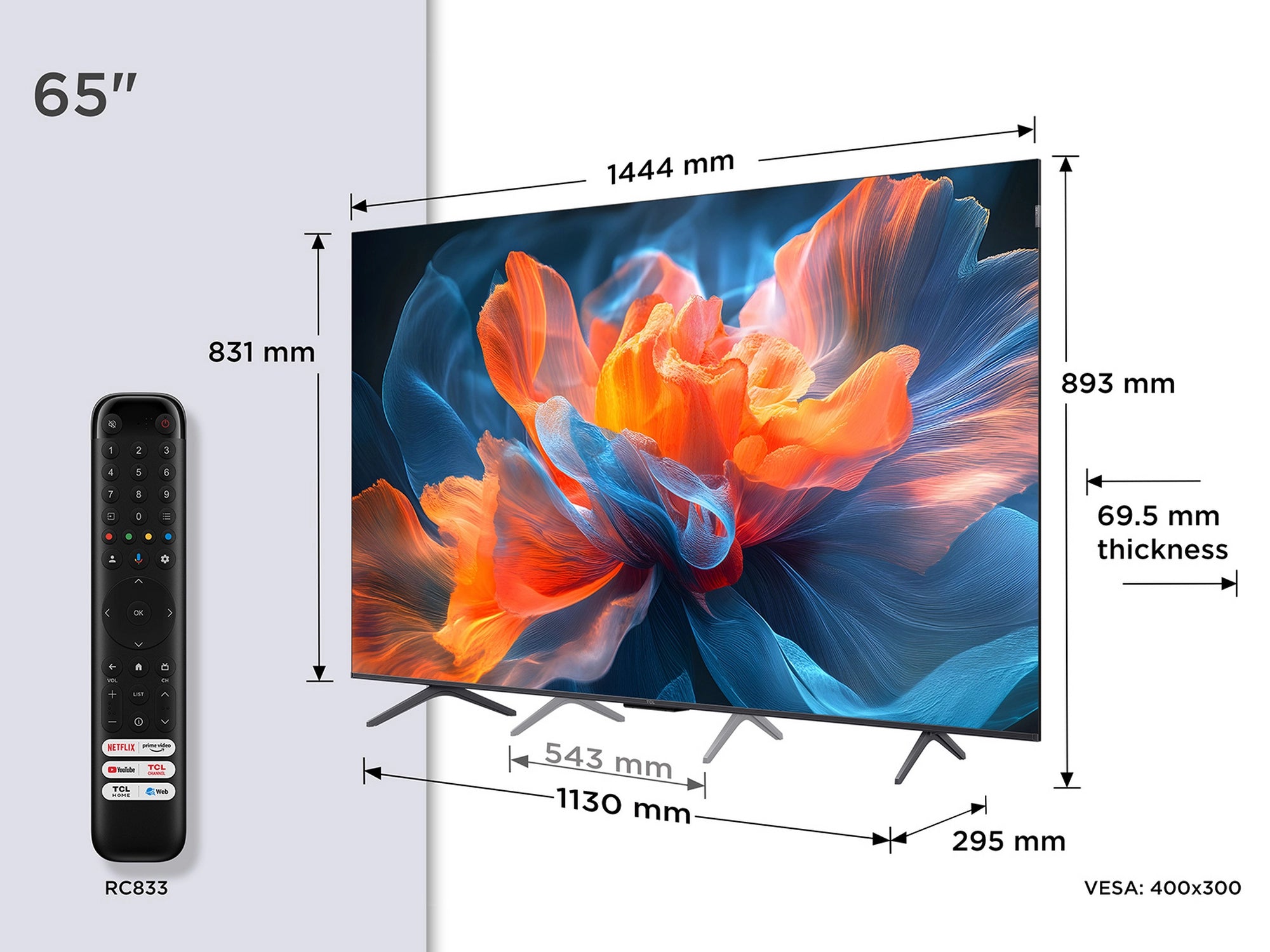 TCL 65T8C-UK 65" 4K QLED HDR Ultra HD Google TV