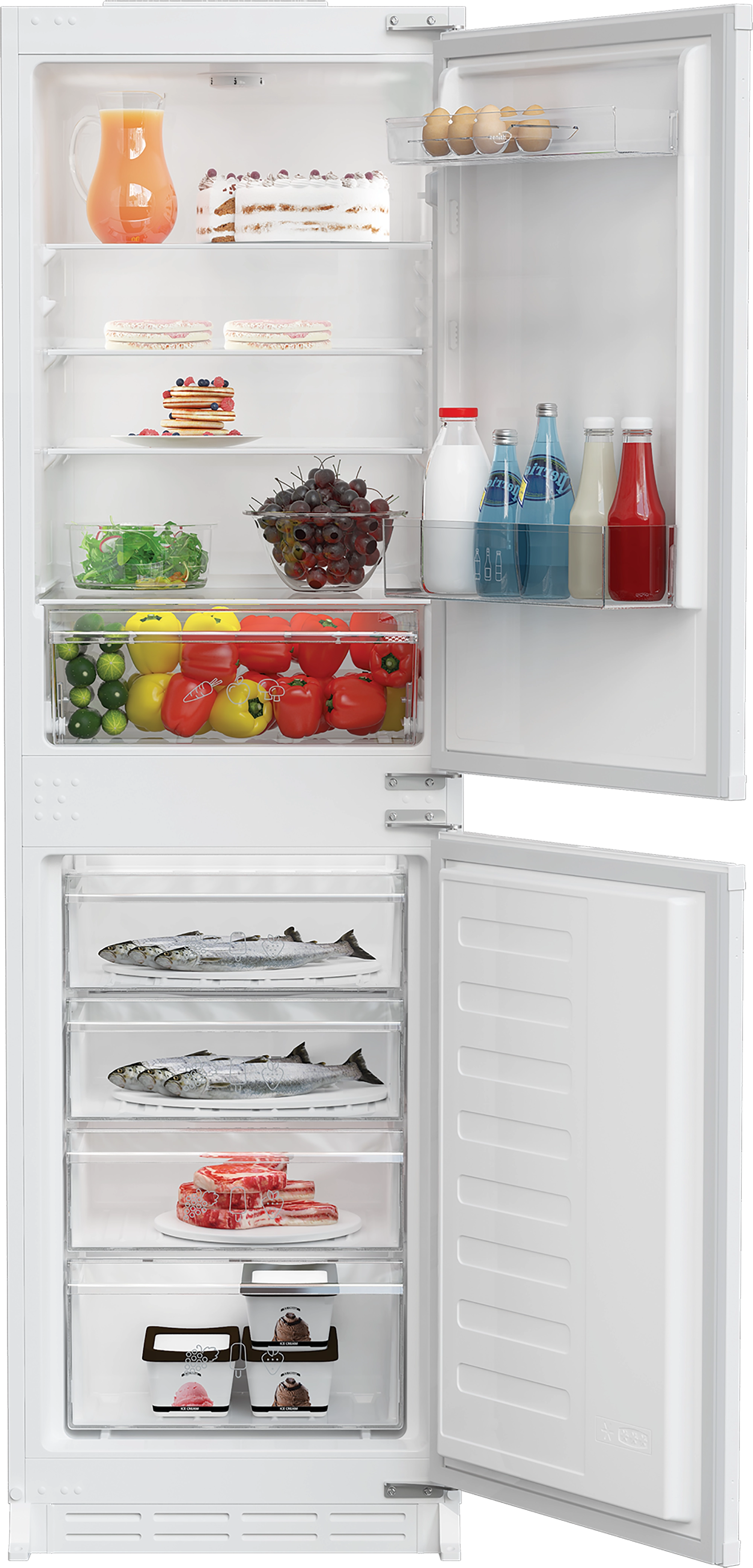 Zenith ZICSD455 54cm 50/50 Integrated Manual Fridge Freezer